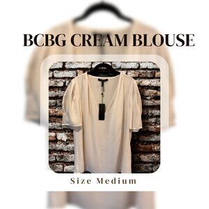 Satin BCBG cream colored blouse - Size M
